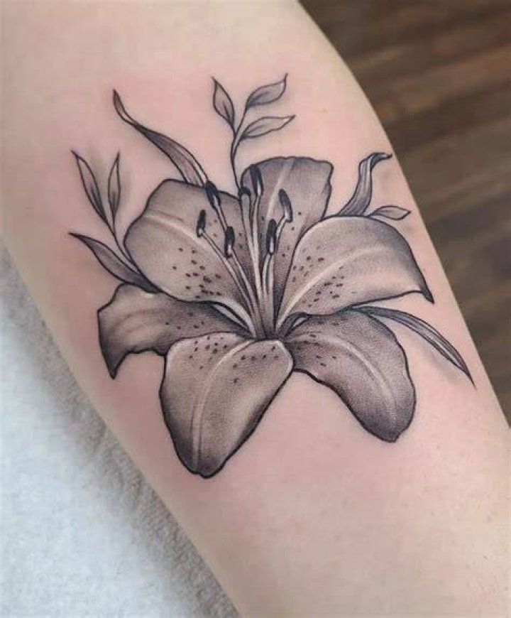 Black And Gray Lily Tattoo Tattoosbymell