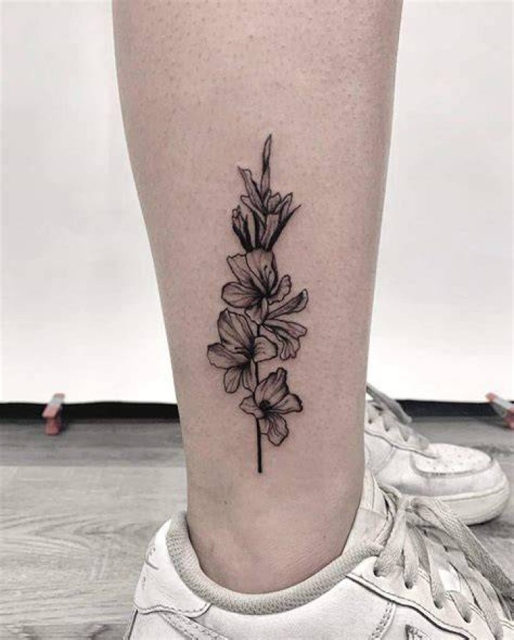 Gladiolus Flower Ankle Tattoo yshiww