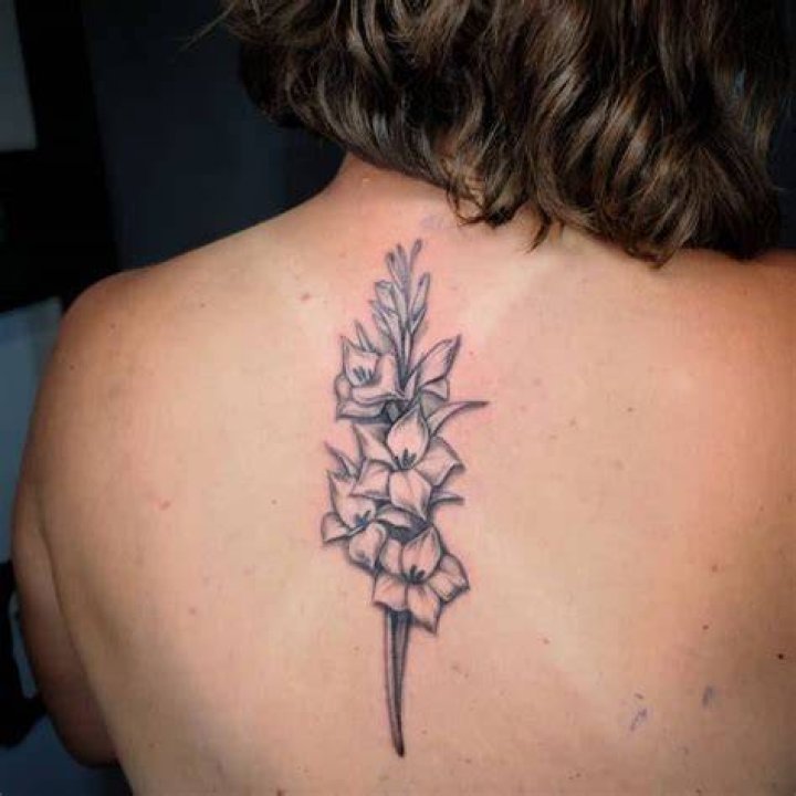 Gladiolus Flower Back Tattoo ldayvee
