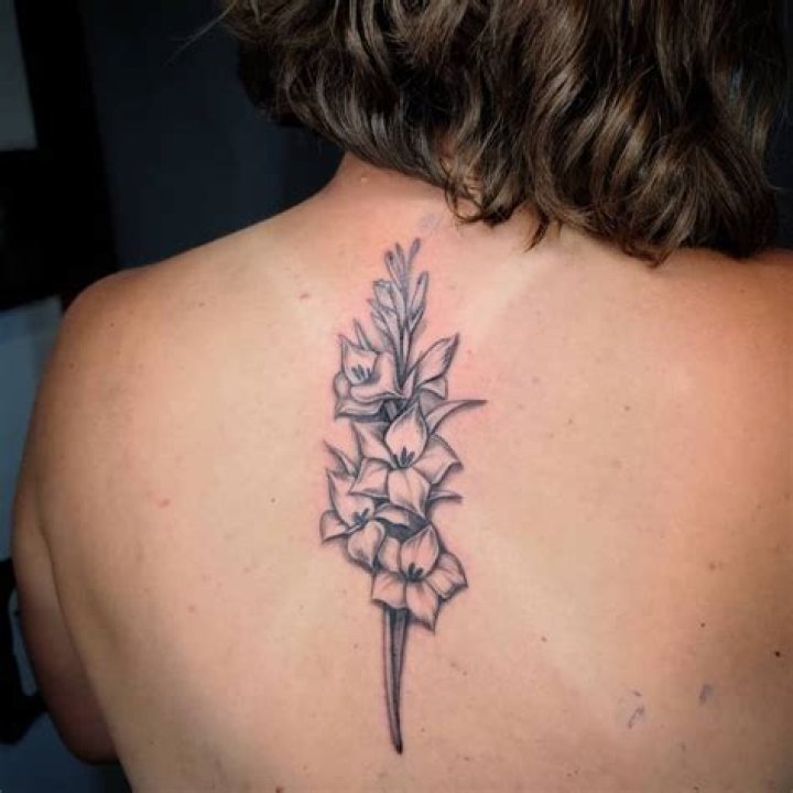 Gladiolus Flower Back Tattoo silonaught