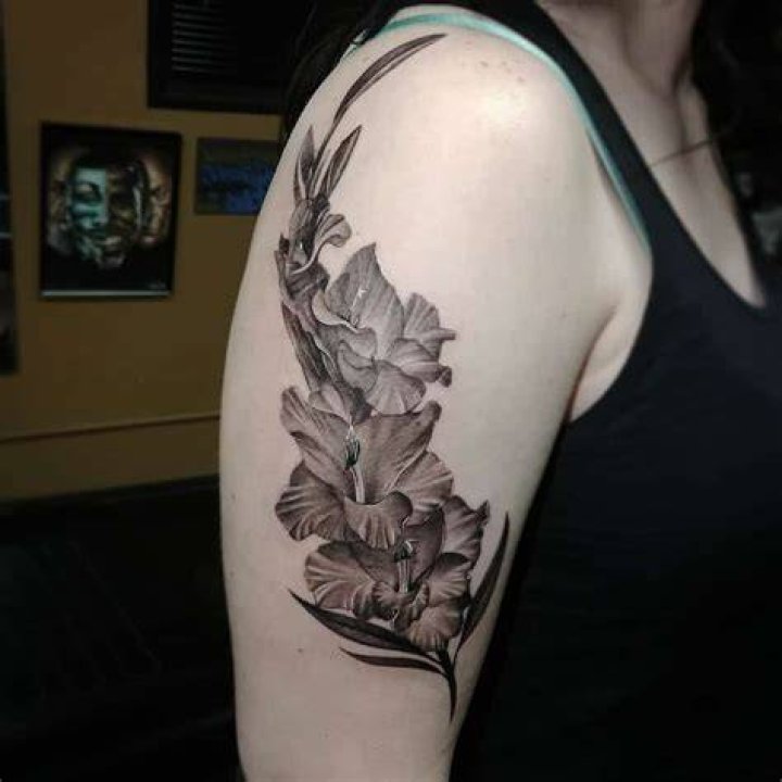 Gladiolus Flower Shoulder Tattoo starby5