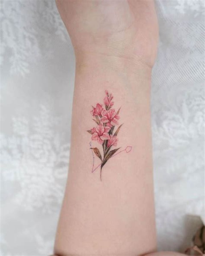 Gladiolus Flower Wrist Tattoo captainthumbs