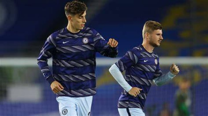 Kai Havertz and Timo Werner in Chelsea Kit