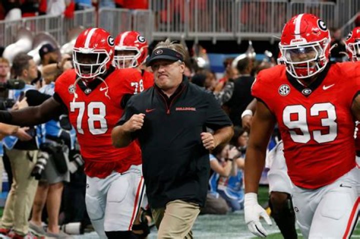 Kirby Smart With Georgia Bulldogs Team