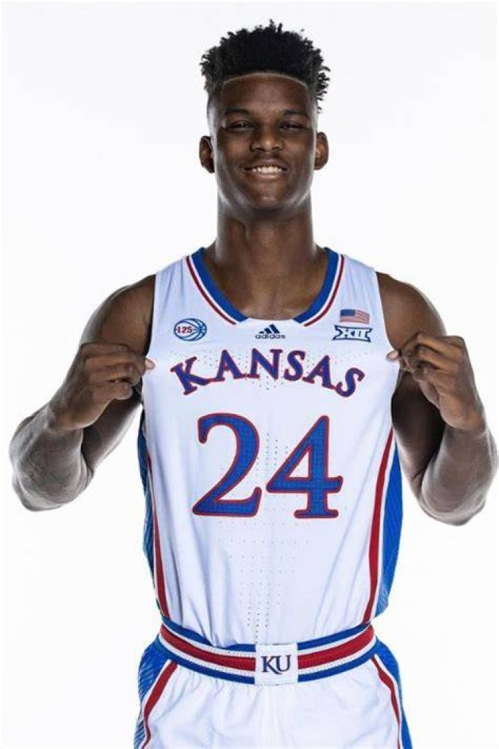 KJ Adams Showing Off His Kansas Jersey