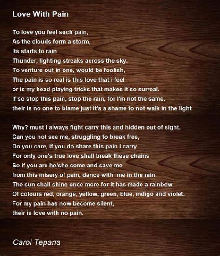 Poem about Pain And Love Poem about Pain And Love