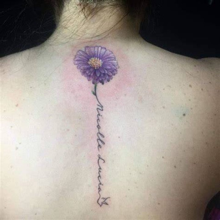 Purple Flower Back Tattoo diaoshane