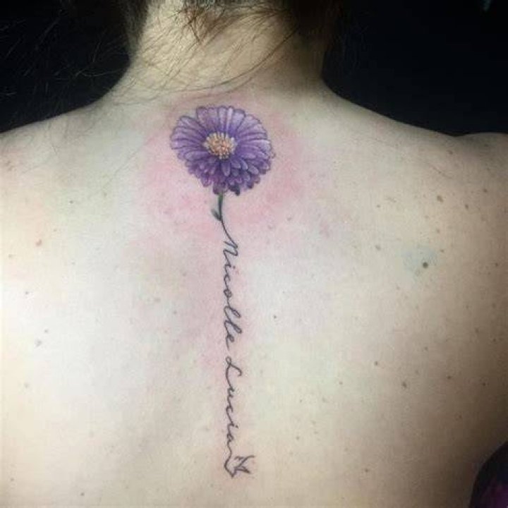 Purple Flower Back Tattoo tattoonouvelle