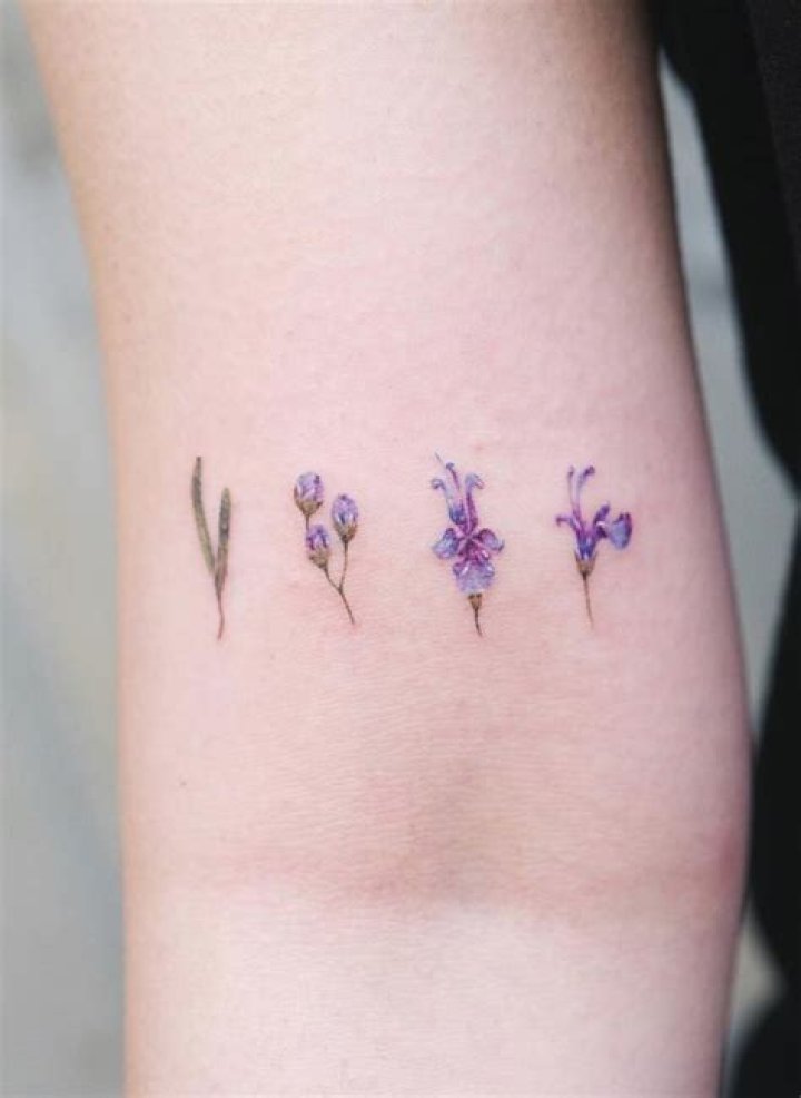 Purple Flower Upperarm Tattoo rcnj_tattoos