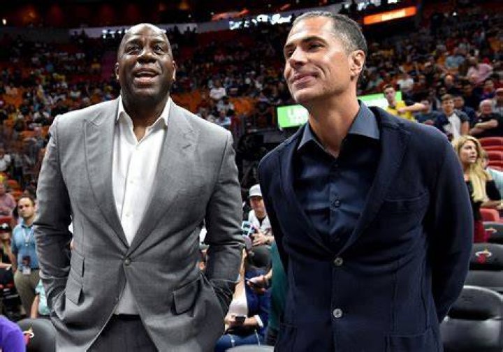 Rob Pelinka with Magic Johnson