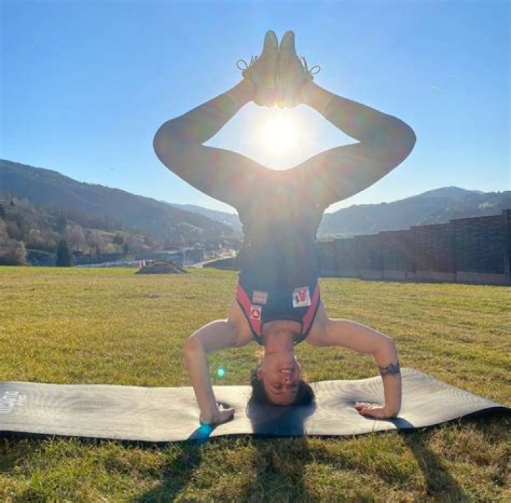 Stephanie brunner doing yoga