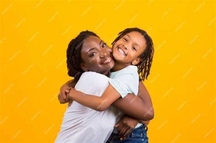 woman with adopted child